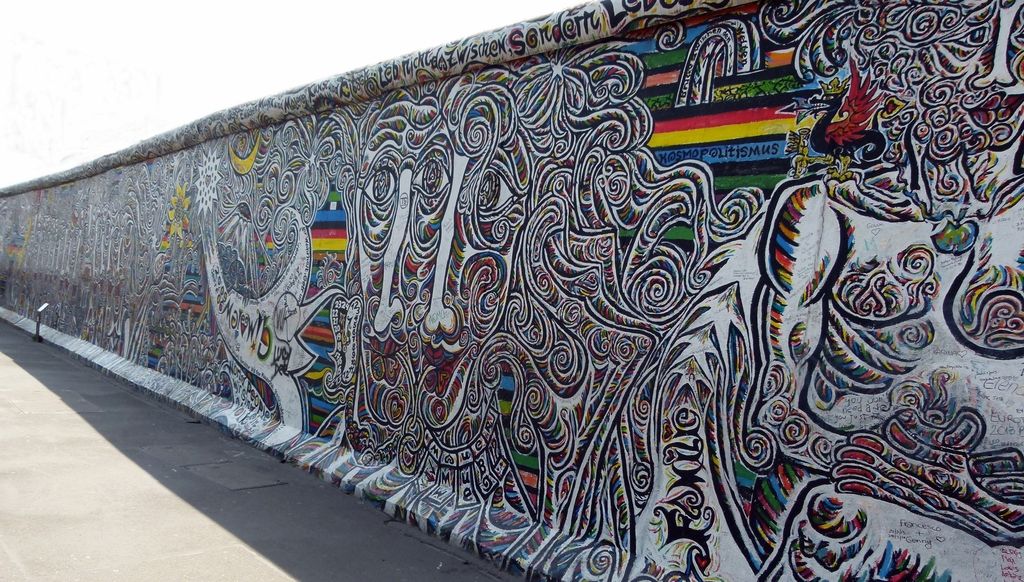 East Side Gallery Berlin Swirl yellow blue pattern east side gallery berlin