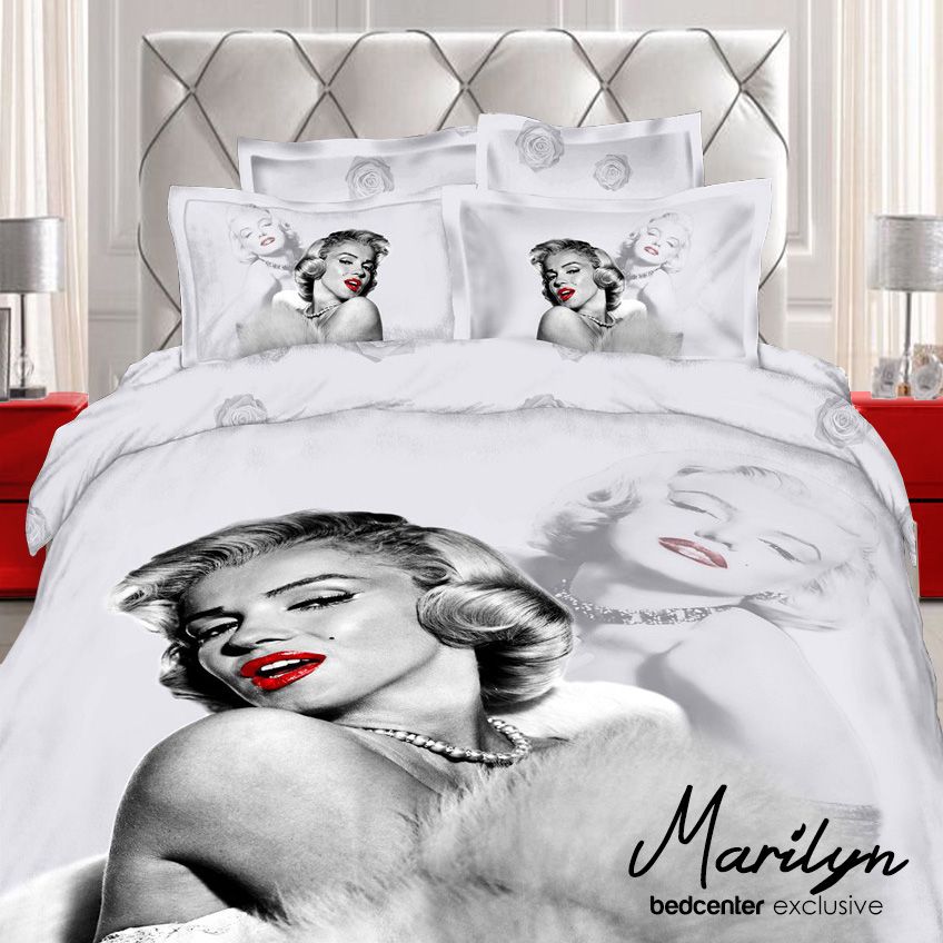 Marilyn Monroe 100% Cotton 3D Queen Size Duvet Quilt Cover Set Bedding ...