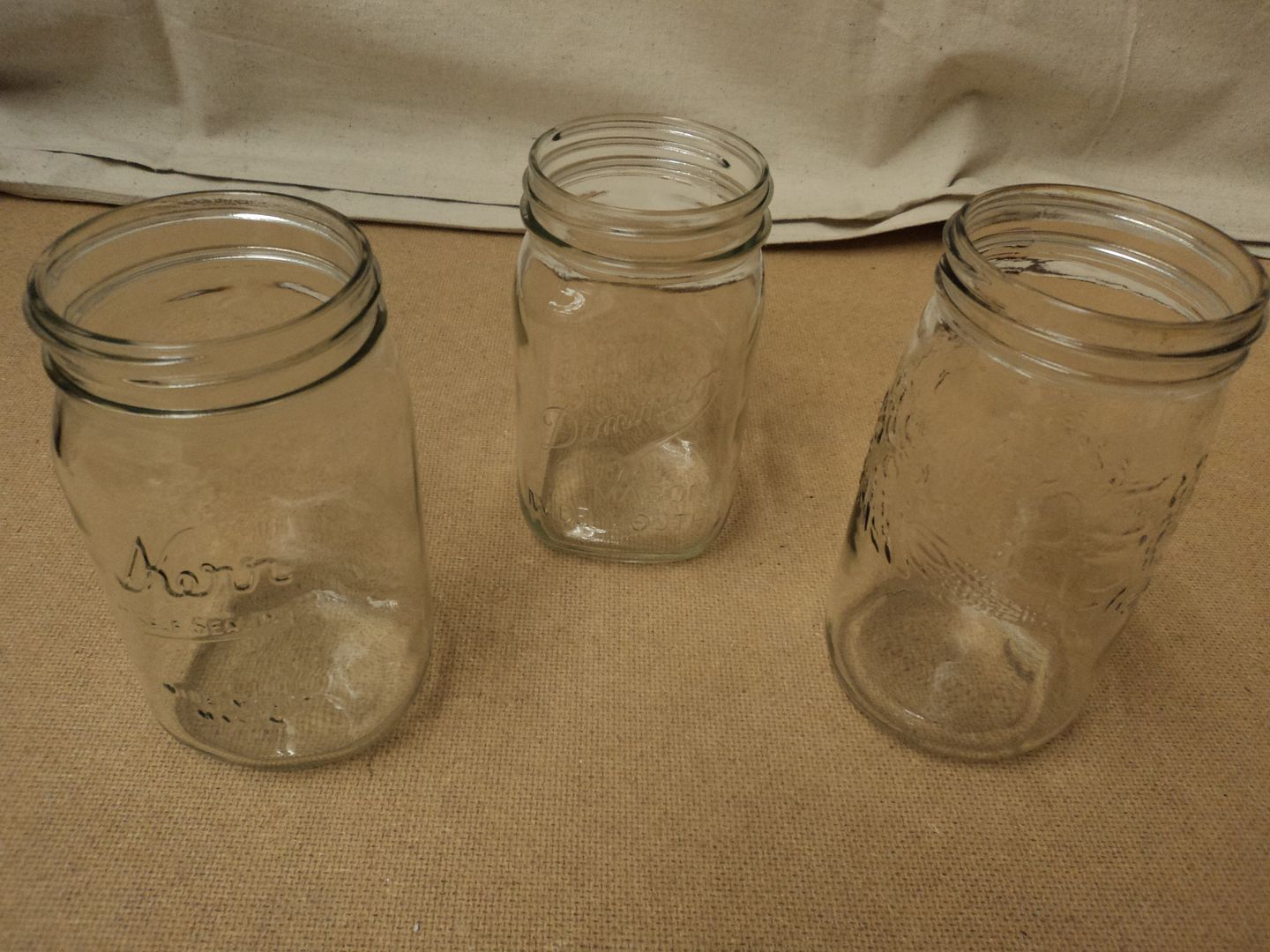 Name Brand Mason Jars Quart Clear Lot of 6 Glass