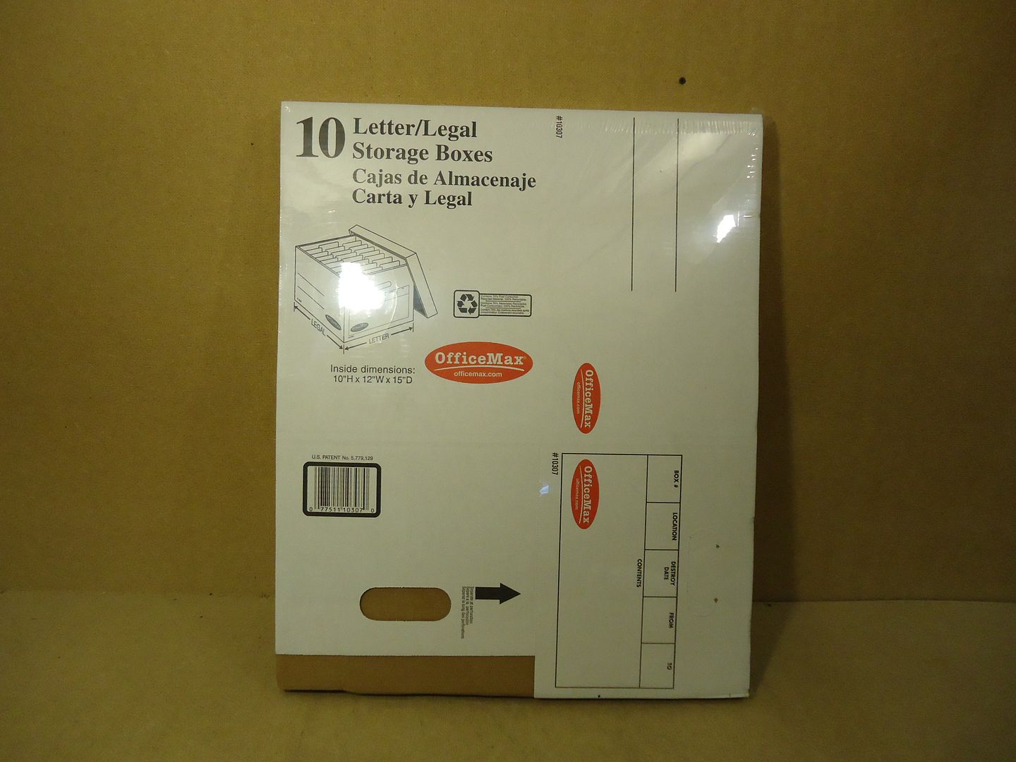 OfficeMax Pack of 10 File Storage Boxes 15in D x 12in W x 10in H White