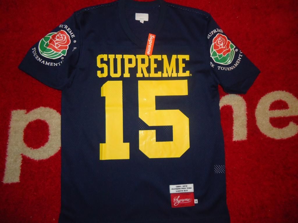 SUPREME 2013 SS ROSE BOWL FOOTBALL TOP JERSEY ML COMME NAVY MICHIGAN