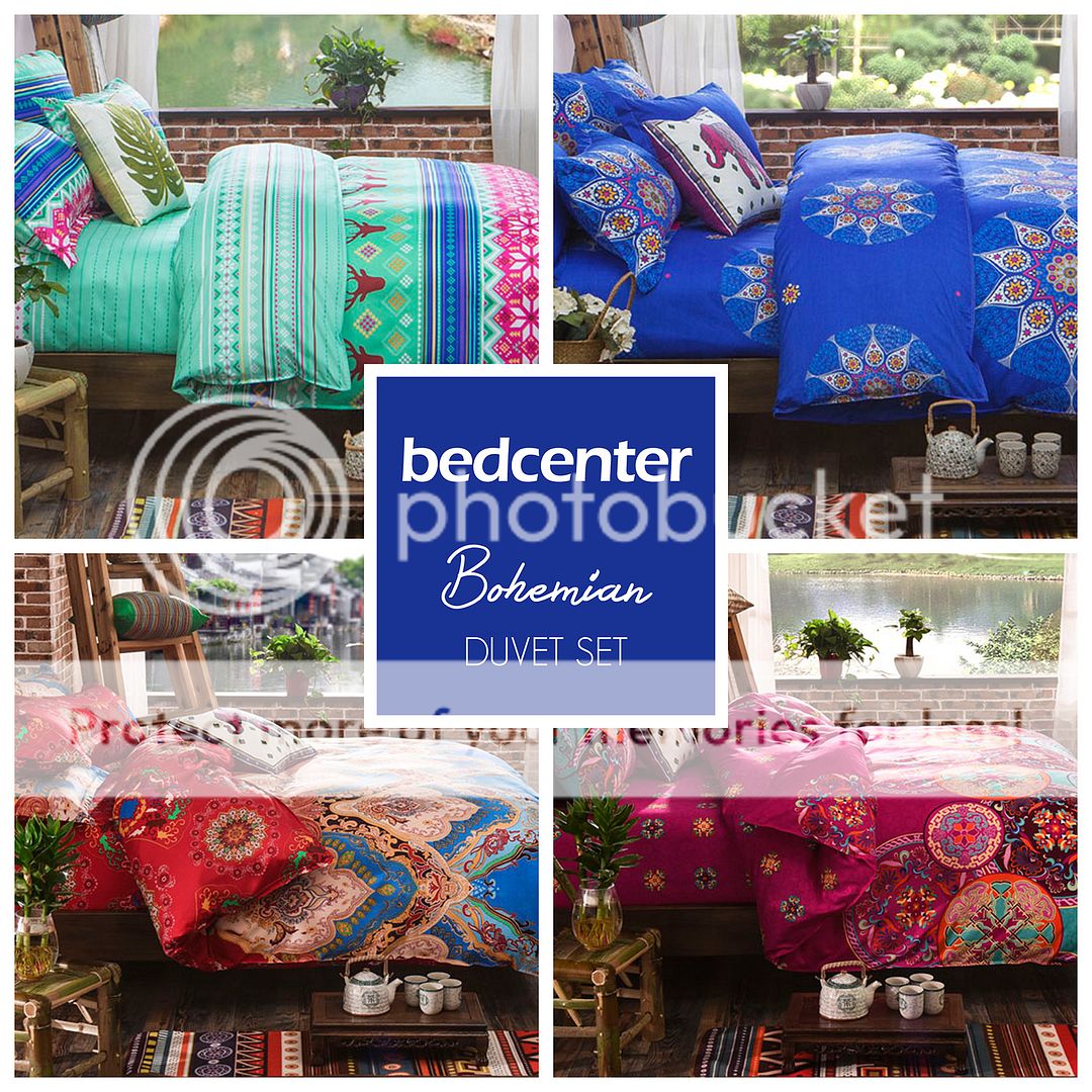 BOHEMIAN QUILT DUVET COVER BEDDING SET TWIN FULL QUEEN KING POLYCOTTON