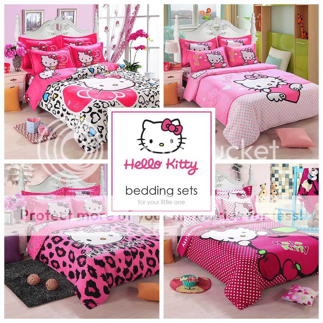 Kids Hello Kitty Bedding Duvet Quilt Cover Bedding Set Twin Full