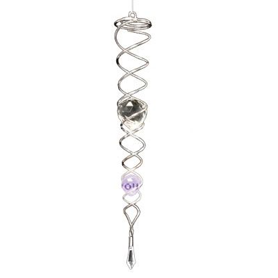 Wind Twisters Silver Purple Crystal Spinner Steel New  