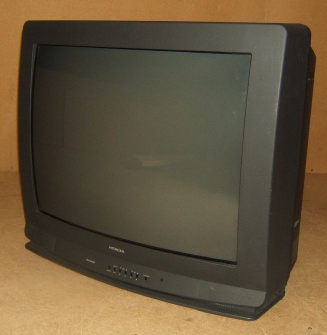 description hitachi tv 27inch 27cx7b plastic glass has a s video port