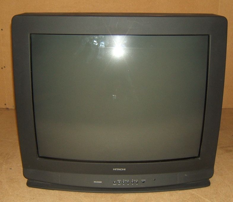 description hitachi tv 27inch 27cx7b plastic glass has a s video port