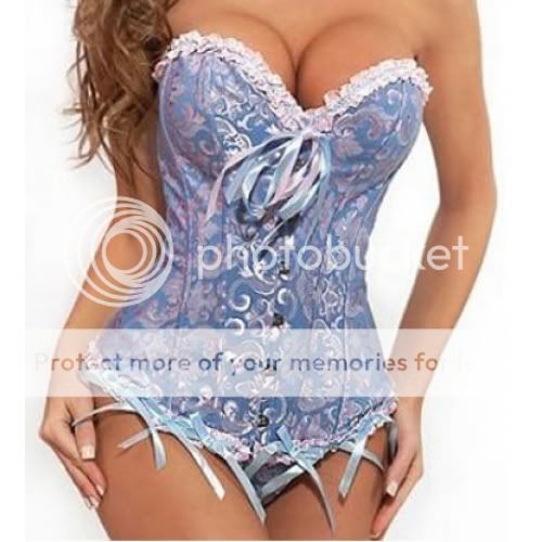 Burlesque Classical Satin Lace Up Corset Basque Wedding Dress Party